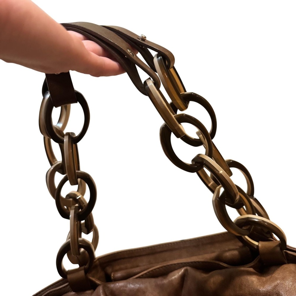 Marni 2000s Brown Leather Chain Shoulder Bag – Italian Designer Classic - Picture 5 of 16